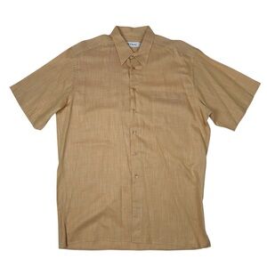St. Croix Vintage Button Up Shirt XL Orange Textured Short Sleeve Made In Italy
